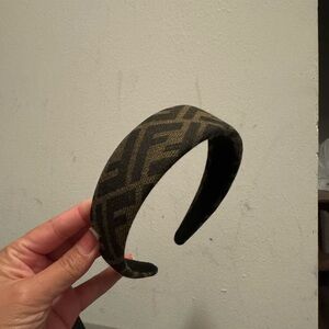 Fendi Brown Headband Upcycled